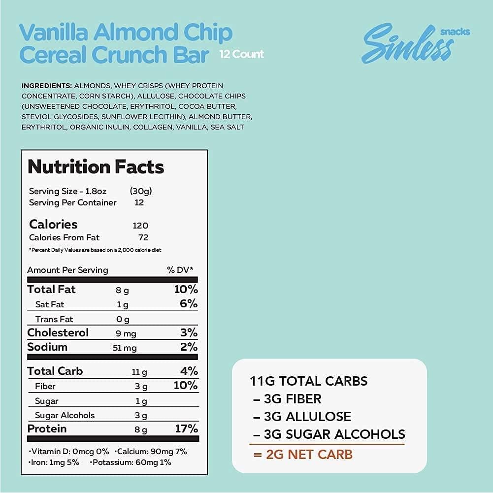 GOOD TO GO Soft Baked Bars Vanilla Almond, 9 Pack - gluten-free, Keto  Certified, Paleo Friendly, Low Carb Snacks