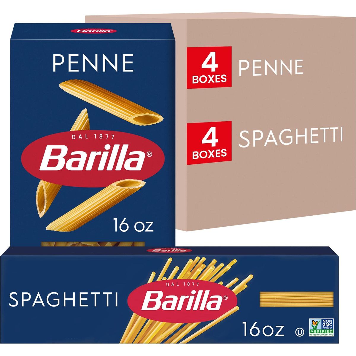 Barilla Penne Pasta & Spaghetti Pasta Variety Pack, 16 oz. Boxes