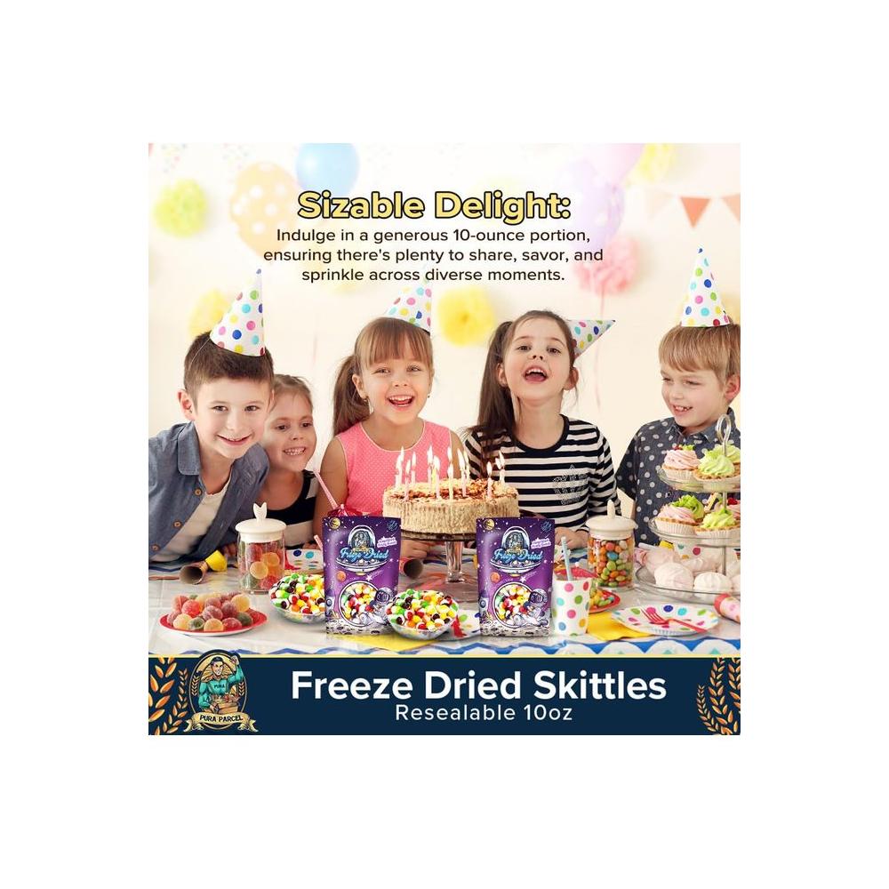 10 oz Freeze Dried Skittles Resealable Skittles Bag Crunchy Skittles Amplified Fruity Burst FreezeDried Candy Skittles - Whlsome - Candies &amp; Chocolates