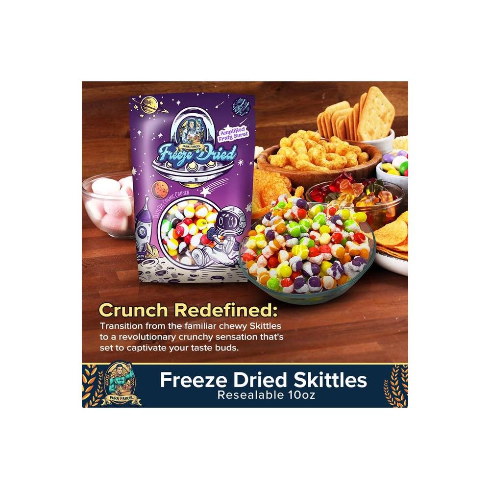 10 oz Freeze Dried Skittles Resealable Skittles Bag Crunchy Skittles Amplified Fruity Burst FreezeDried Candy Skittles - Whlsome - Candies & Chocolates