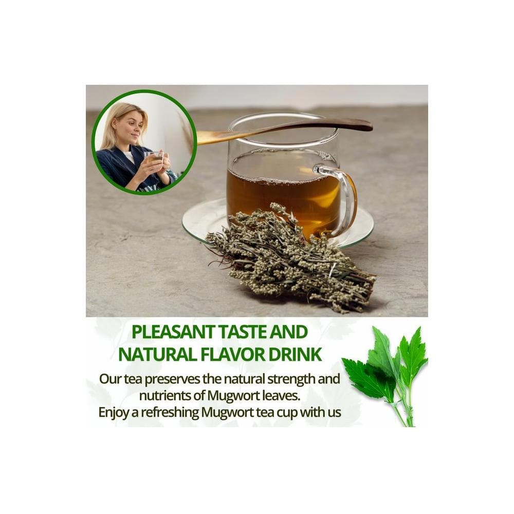 100 Mugwort Tea Bags Natural Mugwort Leaves Tea Bags Dried Mugwort Herbal Tea Mugwort Leaf Tea No Sugar No Caffeine No Gluten - Whlsome - Tea