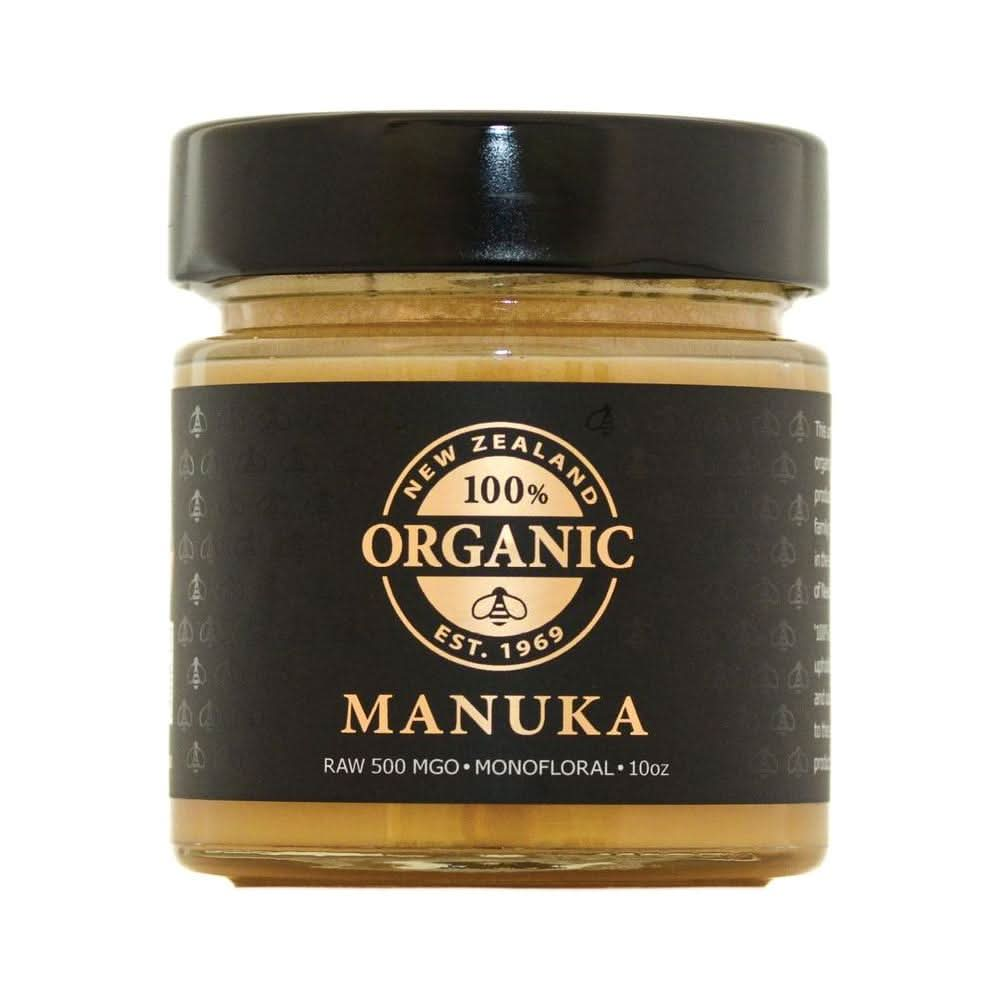 100 ORGANIC NEW ZEALAND Raw Manuka Honey 500MGO 10oz glass jar Hive to Hand Superfood Independently certified NonGMO - Whlsome - Honey