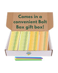 100 Pack 25 Each True Crystalized Packets Variety Box Packaged by BOLT BOX Lemon Lime Orange Grapefruit OnTheGo Powdered Drink Mix Water Enhancer Variety Pack Zero Calorie Unsweetened Water Flavoring 100 pack 6 Straws - Whlsome - Drinks & Beverages