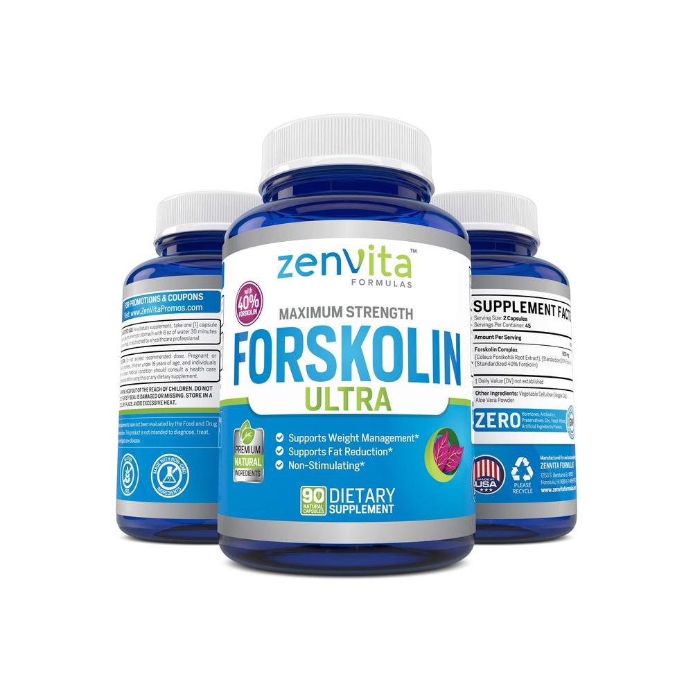 100% Pure Forskolin Extract 600mg - w/ 40% Standardized Forskolin | 90 Capsules - Whlsome - Weight Loss Supplements