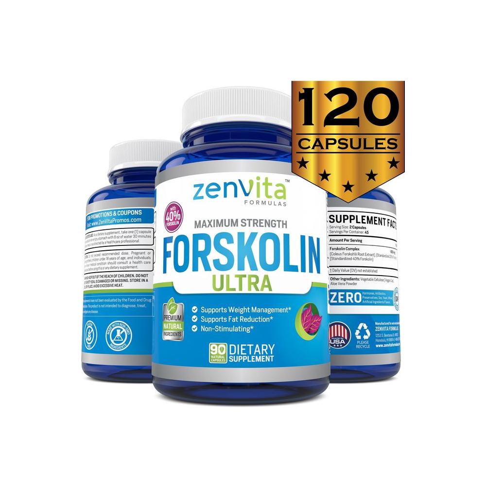 100% Pure Forskolin Extract 600mg - w/ 40% Standardized Forskolin | 90 Capsules - Whlsome - Weight Loss Supplements