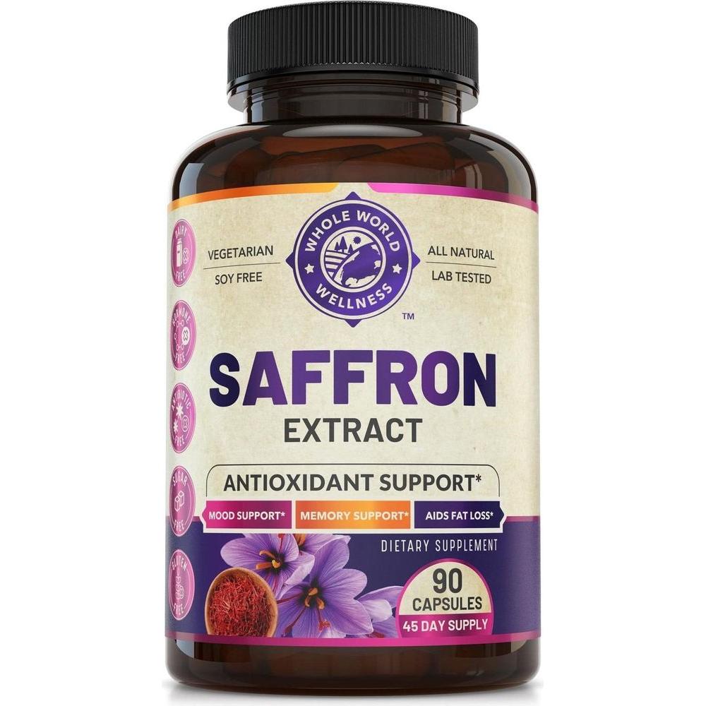 100% Pure Saffron Extract - Metabolism Booster & Natural Appetite Suppressant for Weight Loss. Saffron Mood Enhancer for Women & Men, Natural Diet Pills for Women & Men. USA Made, 90 Servings. - Whlsome - Appetite Suppressants