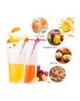 100PCs Drink Pouches with 100PCS Individual Wrapped Straws Yamgqus Freezable Juice Pouches DIY Reclosable Zipper Drink Bags for Adults and Kids Silicone Funnel Included 17oz 100 Pack - Whlsome - Fruit Juices