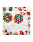 12 Large Swirl Lollipops Rainbow 3Inch Suckers - Whlsome - Candies & Chocolates