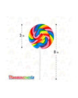 12 Large Swirl Lollipops Rainbow 3Inch Suckers - Whlsome - Candies & Chocolates