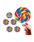 12 Large Swirl Lollipops Rainbow 3Inch Suckers - Whlsome - Candies & Chocolates