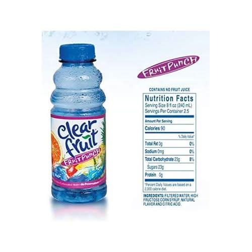 12 Pack Clear Fruit Water 20 Ounce Bottles Non Carbonated Water Beverage Fruit Punch - Whlsome - Drinking Water