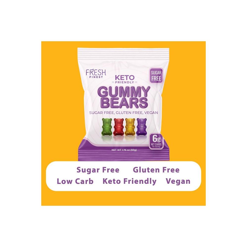 12 Pack Sugar Free Gummy Bears Keto Candy with Low Carb No Sugar Gluten Free Vegan Gummy Bears Keto Friendly SugarFree Gummies Best Keto Snack Total 15lb - Whlsome - Candies & Chocolates