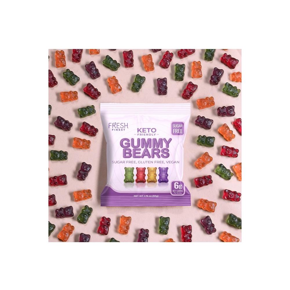 12 Pack Sugar Free Gummy Bears Keto Candy with Low Carb No Sugar Gluten Free Vegan Gummy Bears Keto Friendly SugarFree Gummies Best Keto Snack Total 15lb - Whlsome - Candies &amp; Chocolates