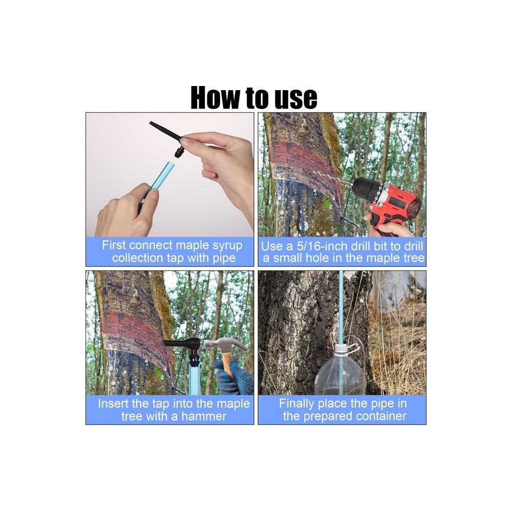 12 Sets Maple Syrup Tree Tapping Kit Maple Sugaring Starter Kit 12 Taps 12 2ft Maple Syrup Collecting Pipes Maple Syrup Tapping Kit for Maple Syrup Sap Collection - Whlsome - Grocery (Other)