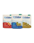 12 Tides Organic Puffed Kelp Chips - Plant Based Seaweed Chips, Non GMO, Gluten Free, No Added Sugar, Sea Vegetable Chips, Variety, 3 count - Whlsome - Snacks