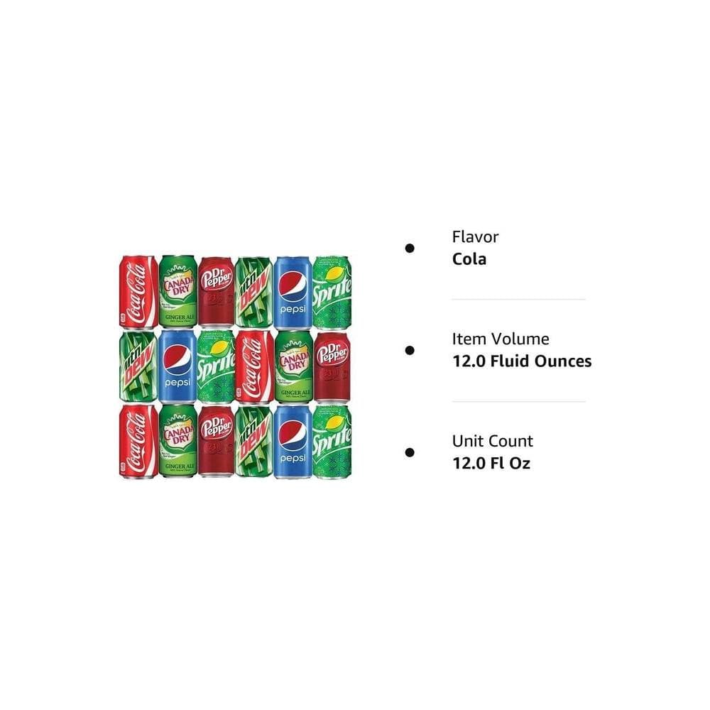 18 Pack BGM Assortment of Soda Refrigerator Restock Kit (Pack of 18) - Whlsome - Drinks & Beverages