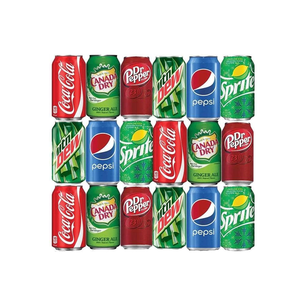 18 Pack BGM Assortment of Soda Refrigerator Restock Kit (Pack of 18) - Whlsome - Drinks & Beverages