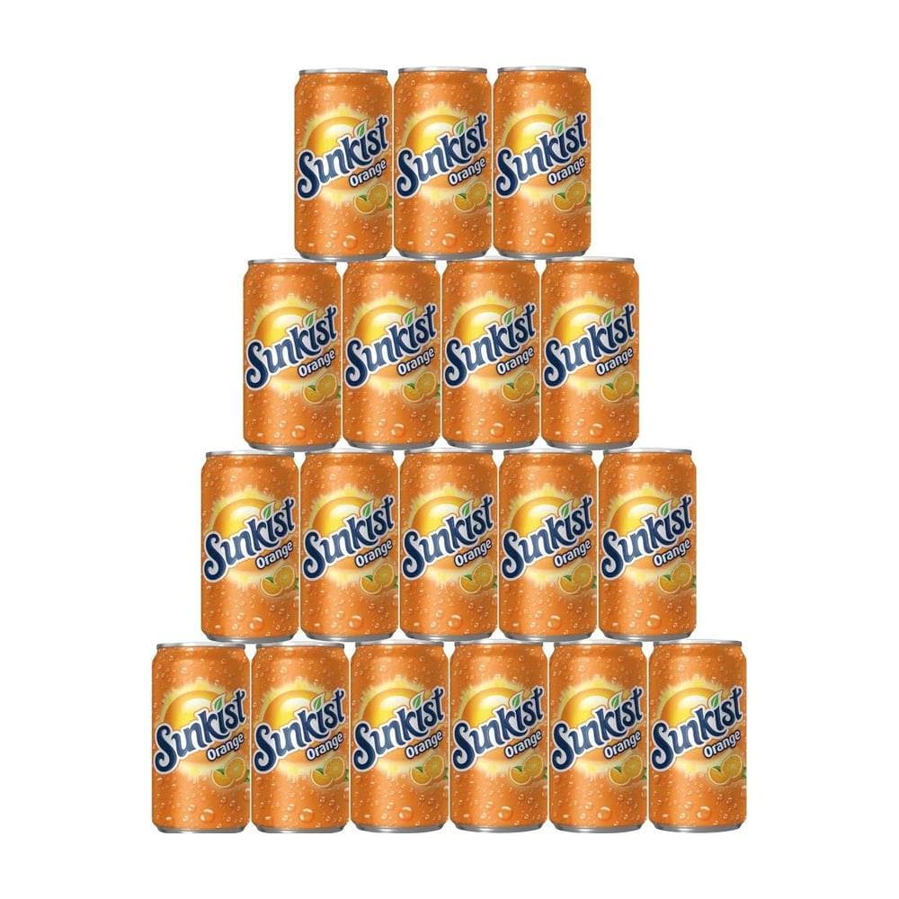 (18 Pack Bundle) of Sunkist 7.5 oz. Mini Soda Cans - Whlsome - Drinks & Beverages