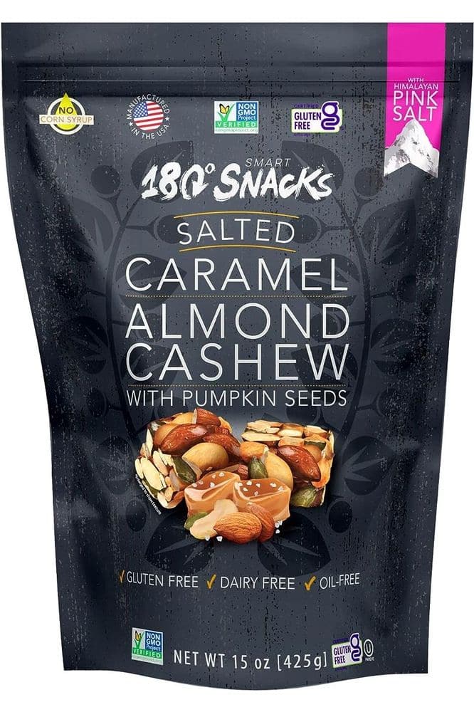 180 Snacks Salted Caramel Almond Cashew with Himalayan Salt - Delicious, Bite - Size Healthy Snacks - Non GMO, Dairy - free, Gluten - free Snacks - EBT Eligible Snacks for Kids and Adults - 15 oz - Whlsome - Snacks