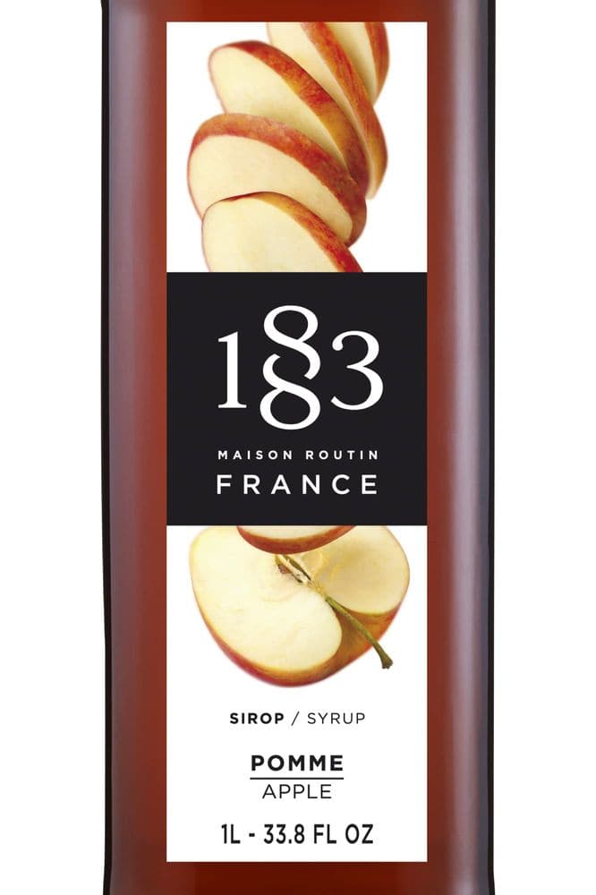 1883 Apple Syrup Flavored Syrup for Hot Iced Beverages GlutenFree Vegan NonGMO Kosher PreservativeFree Made in France Glass Bottle 1 Liter 338 Fl Oz - Whlsome - Grocery (Other)