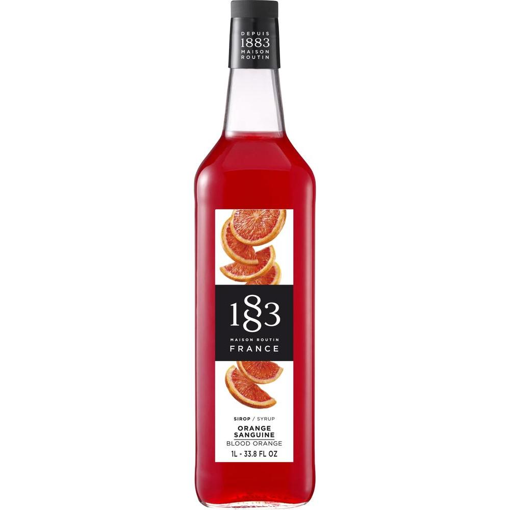 1883 Blood Orange Syrup Flavored Syrup for Hot Iced Beverages GlutenFree Vegan NonGMO Kosher PreservativeFree Made in France Glass Bottle 1 Liter 338 Fl Oz - Whlsome - Flavoring Syrup