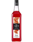 1883 Blood Orange Syrup Flavored Syrup for Hot Iced Beverages GlutenFree Vegan NonGMO Kosher PreservativeFree Made in France Glass Bottle 1 Liter 338 Fl Oz - Whlsome - Flavoring Syrup