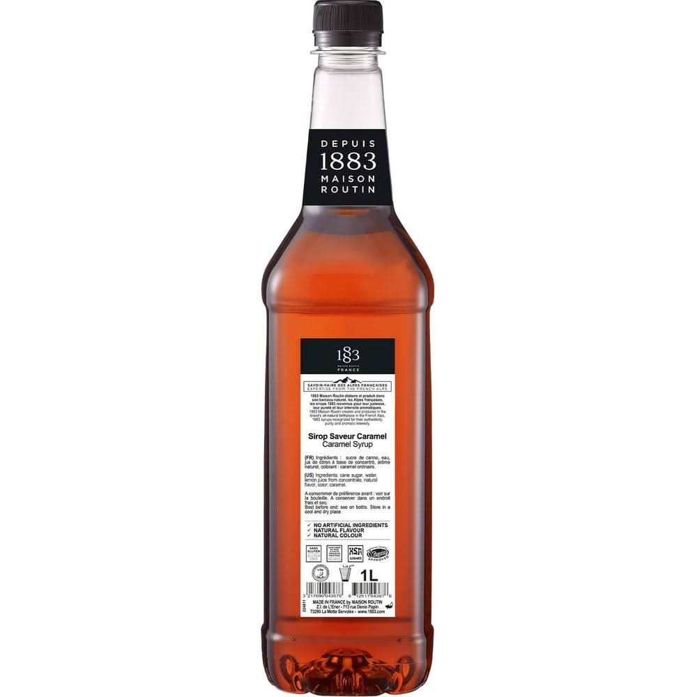 1883 Caramel Syrup Flavored Syrup for Hot Iced Beverages Rich FullBodied Taste AllNatural GlutenFree Vegan NonGMO Kosher PreservativeFree Made in France Plastic Bottle 1 Liter 338 Fl Oz - Whlsome - Grocery (Other)