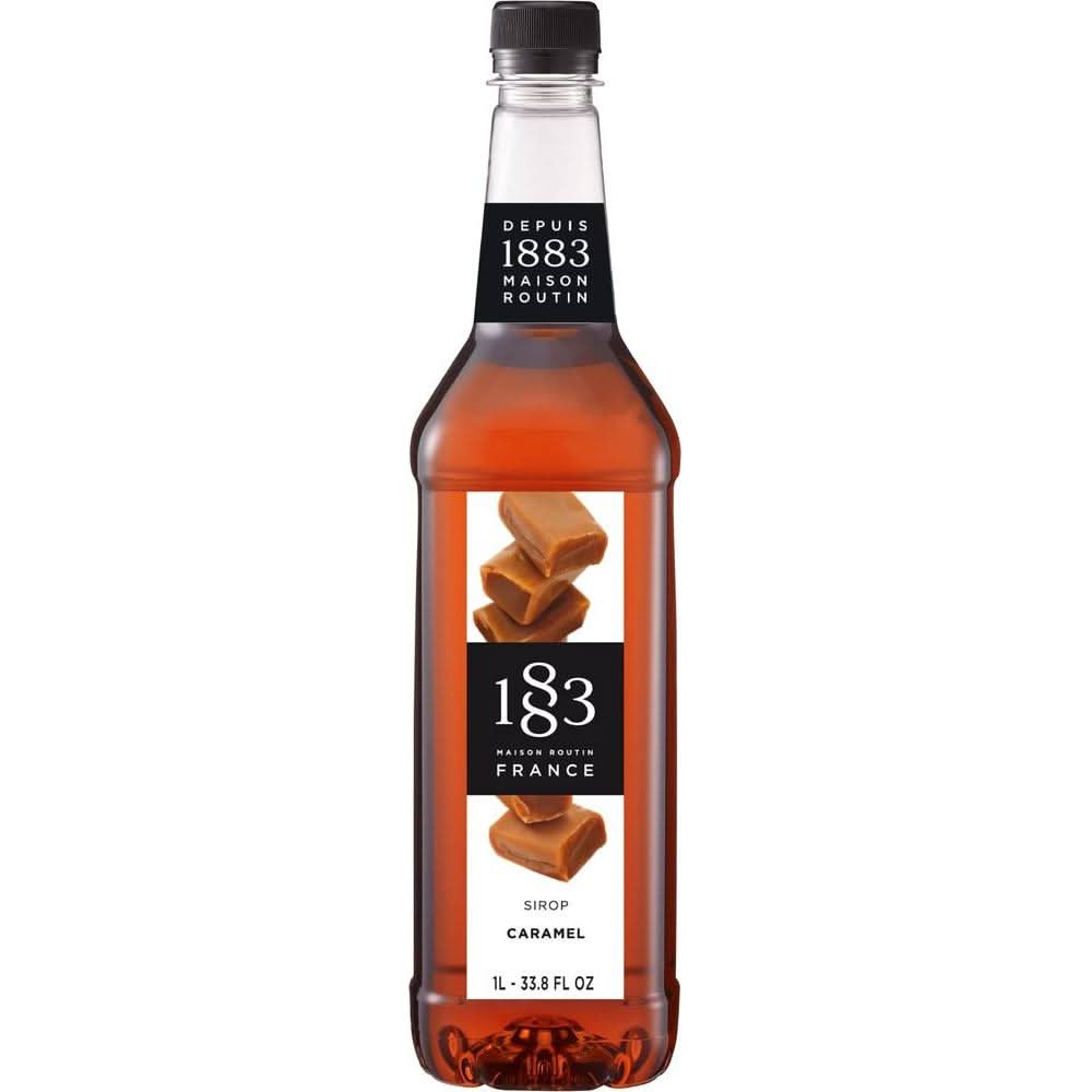 1883 Caramel Syrup Flavored Syrup for Hot Iced Beverages Rich FullBodied Taste AllNatural GlutenFree Vegan NonGMO Kosher PreservativeFree Made in France Plastic Bottle 1 Liter 338 Fl Oz - Whlsome - Grocery (Other)