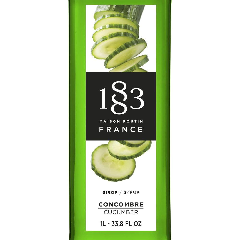 1883 Cucumber Syrup Flavored Syrup for Hot Iced Beverages GlutenFree Vegan NonGMO Kosher PreservativeFree Made in France Glass Bottle 1 Liter 338 Fl Oz - Whlsome - Grocery (Other)