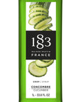 1883 Cucumber Syrup Flavored Syrup for Hot Iced Beverages GlutenFree Vegan NonGMO Kosher PreservativeFree Made in France Glass Bottle 1 Liter 338 Fl Oz - Whlsome - Grocery (Other)