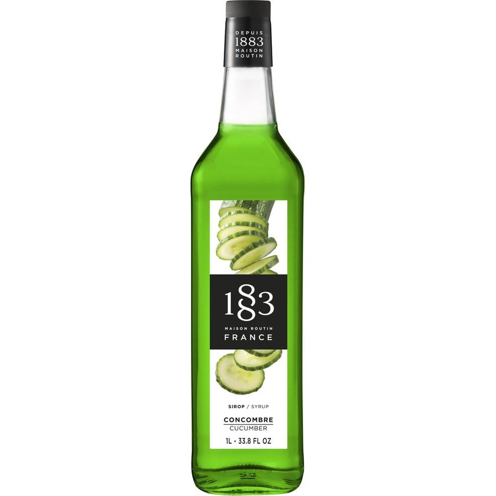 1883 Cucumber Syrup Flavored Syrup for Hot Iced Beverages GlutenFree Vegan NonGMO Kosher PreservativeFree Made in France Glass Bottle 1 Liter 338 Fl Oz - Whlsome - Grocery (Other)