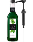 1883 Green Mint Syrup with Pump for Hot & Cold Drinks - 1 Liter 33.8 Ounces - Whlsome - Drinks & Beverages