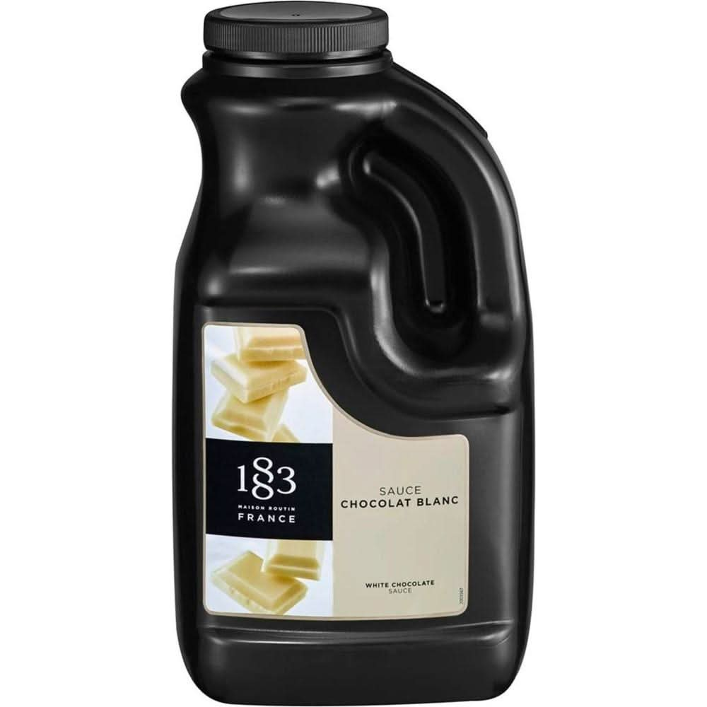 1883 Maison Routin France White Chocolate Sauce 64 fl oz Rich Savory Chocolate Sauce for Making Frappes Ice Cream Toppings Coffee Espressos Dessert Topping - Whlsome - Sauces &amp; Dips