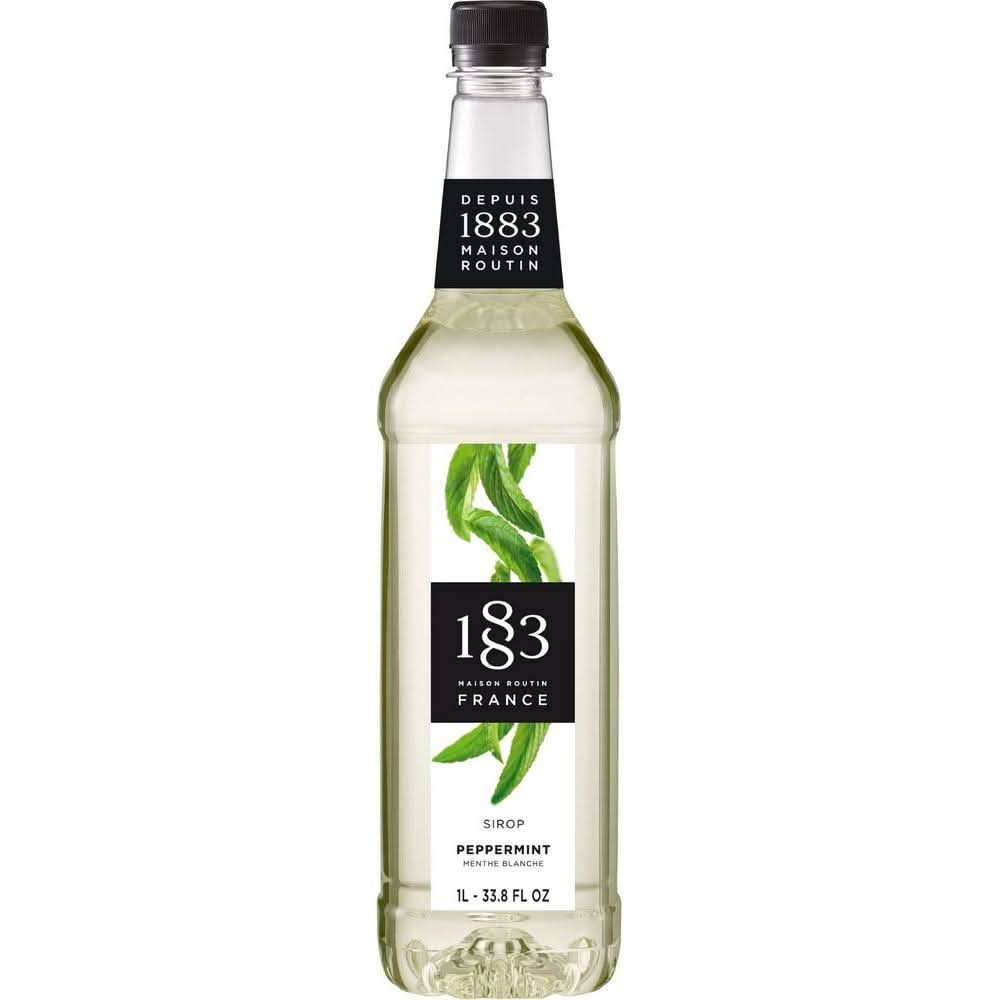 1883 Peppermint Syrup Flavored Syrup for Hot Iced Beverages GlutenFree Vegan NonGMO Kosher PreservativeFree Made in France Plastic Bottle 1 Liter 338 Fl Oz - Whlsome - Grocery (Other)