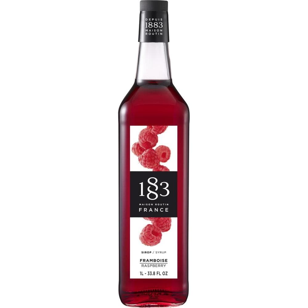 1883 Raspberry Syrup Flavored Syrup for Hot Iced Beverages GlutenFree Vegan NonGMO Kosher PreservativeFree Made in France Glass Bottle 1 Liter 338 Fl Oz - Whlsome - Grocery (Other)