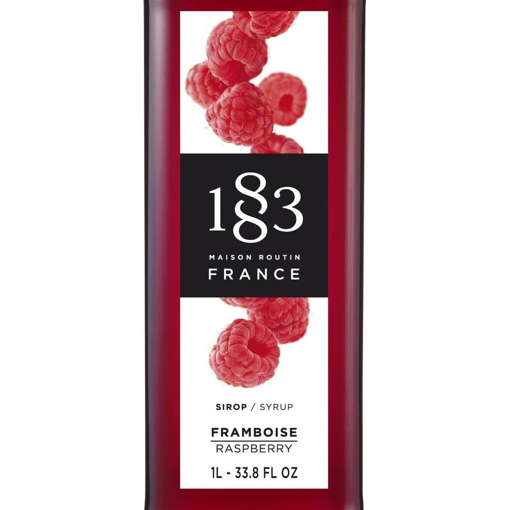 1883 Raspberry Syrup Flavored Syrup for Hot Iced Beverages GlutenFree Vegan NonGMO Kosher PreservativeFree Made in France Glass Bottle 1 Liter 338 Fl Oz - Whlsome - Grocery (Other)