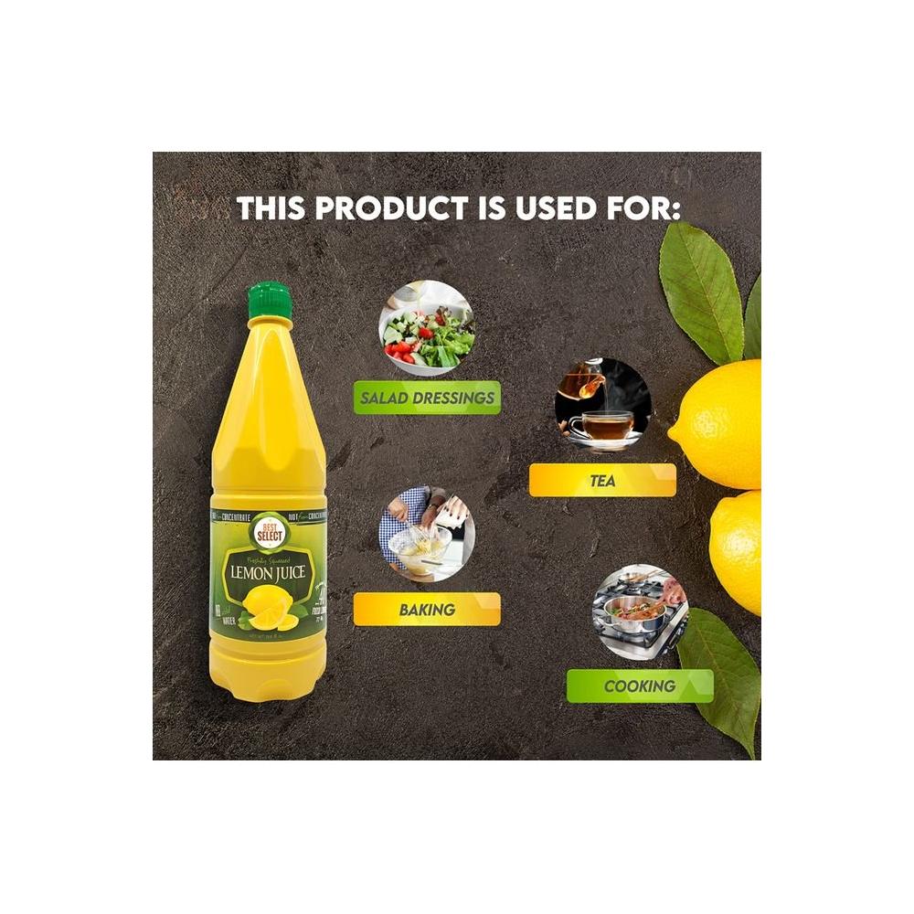 2 Pack 100 Lemon Juice Freshly Squeezed NO Added Water 338oz Not From Concentrate Appx 40 Freshly Squeezed Lemons in Each Bottle Kosher Food Best Select - Whlsome - Fruit Juices