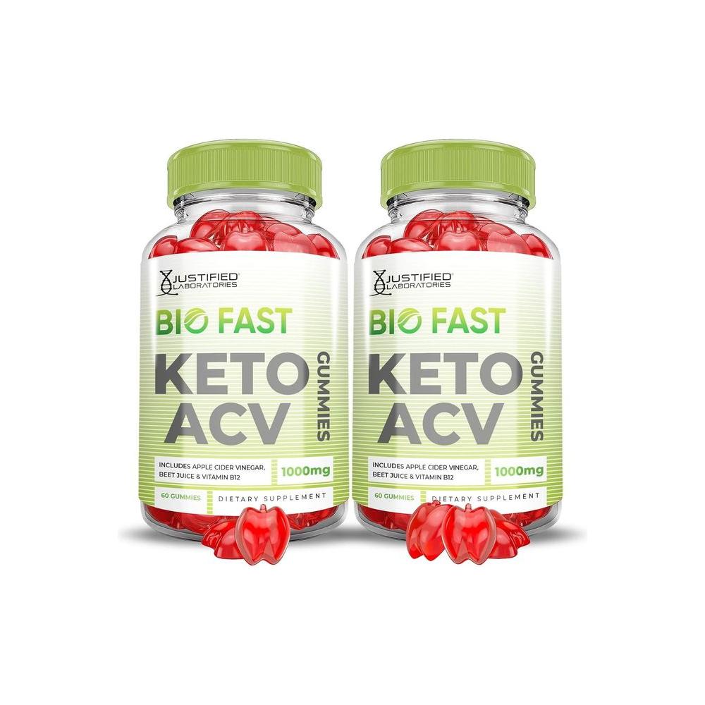 (2 Pack) Bio Fast Keto ACV Gummies Biofast - 120 Gummies - Whlsome - Detox & Cleanse