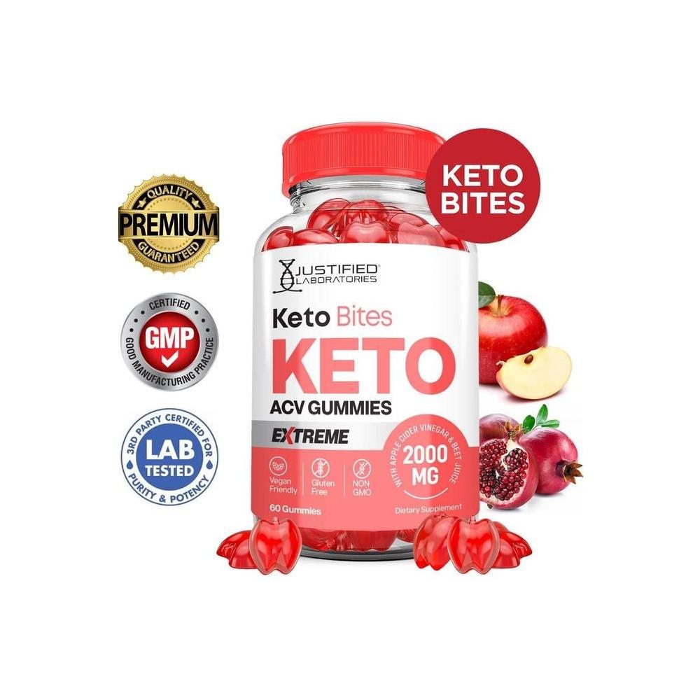 (2 Pack) Keto Bites Keto ACV Gummies Extreme Formula 2000MG Vegan Non GMO with Pomegranate Juice Beet Root B12 120 Gummys - Whlsome - Detox &amp; Cleanse