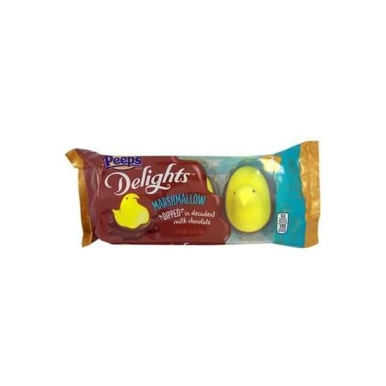 2 Pack Milk Chocolate Dipped Marshmallow Peeps Yellow Chicks 6 Count Total - Whlsome - Candies & Chocolates