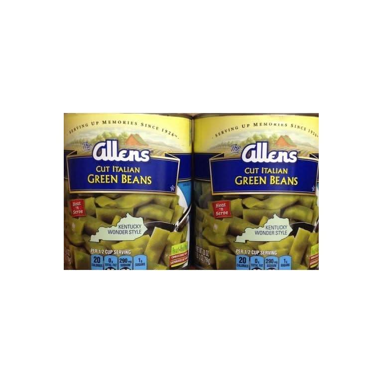 2 Pack of Allens Kentucky Wonder Cut Italian Green Beans Americas Leading Flat Beans - Whlsome - Canned Beans