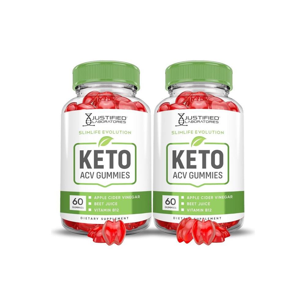 (2 Pack) Slimlife Evolution Keto ACV Gummies Slim Life Evolution Keto Gummies Slimlife Keto Gummy Advanced 1000MG Apple Cider Vinegar Formulated Pomegranate Beet Juice Powder B12 Vegan 120 Gummies - Whlsome - Detox & Cleanse