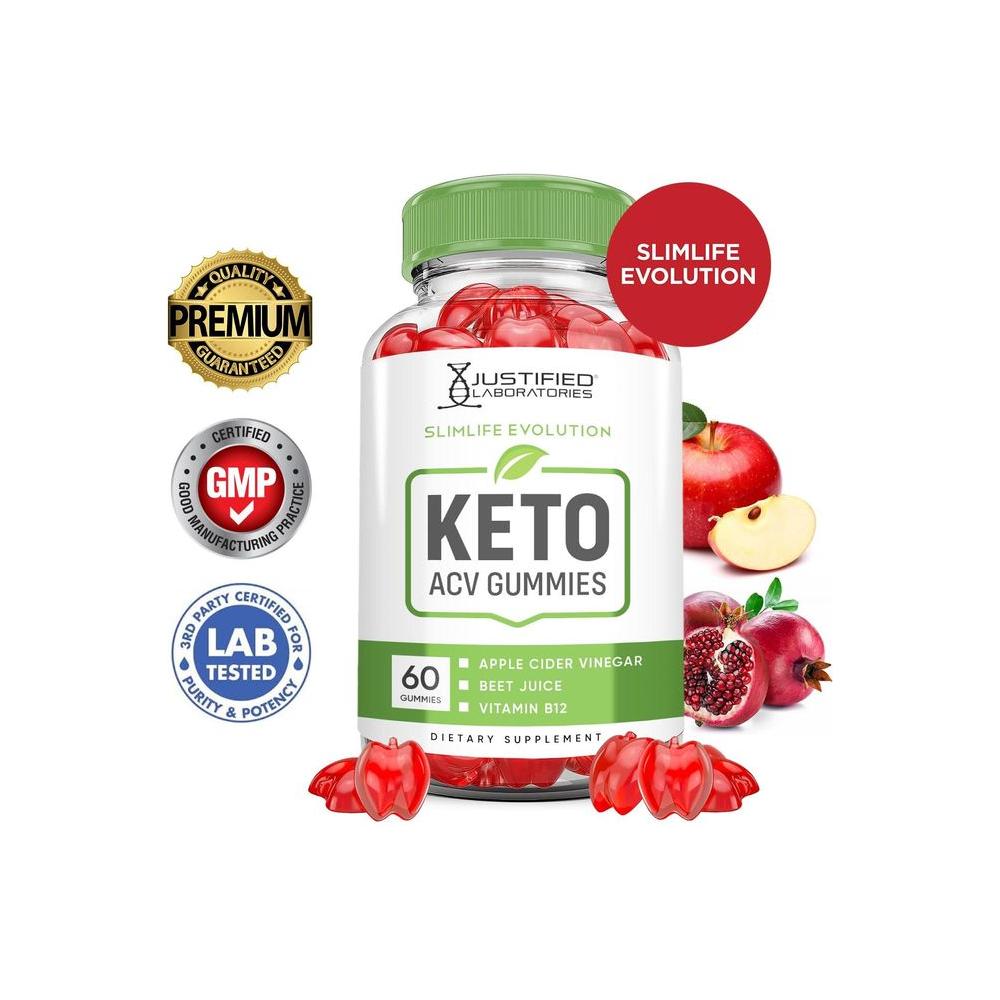 (2 Pack) Slimlife Evolution Keto ACV Gummies Slim Life Evolution Keto Gummies Slimlife Keto Gummy Advanced 1000MG Apple Cider Vinegar Formulated Pomegranate Beet Juice Powder B12 Vegan 120 Gummies - Whlsome - Detox &amp; Cleanse