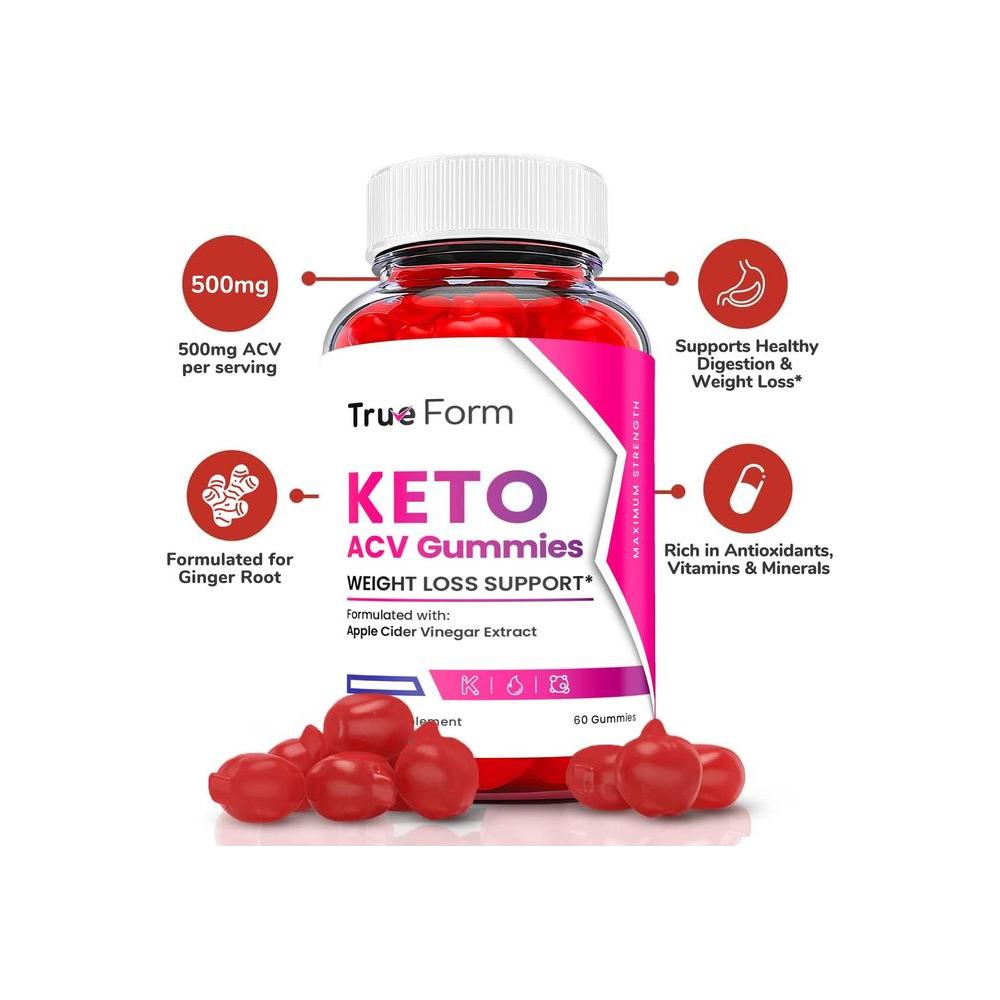 (2 Pack) True Form Keto Gummies - True Form Keto ACV Gummies - True Form Keto Gummies with Apple Cider Vinegar, Vegan, Vitamin B12 Keto Gummies, Trueform Gummies Advanced Formula (120 Gummies) - Whlsome - Detox &amp; Cleanse