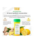 20 Ginger Shots with Lemon 2fl Oz Vitamin C Raw and Cold Pressed Unpasteurized Boosts Immunity Non GMO All Natural No Artificial Flavors or Preservatives - Whlsome - Fruit Juices