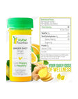 20 Ginger Shots with Lemon 2fl Oz Vitamin C Raw and Cold Pressed Unpasteurized Boosts Immunity Non GMO All Natural No Artificial Flavors or Preservatives - Whlsome - Fruit Juices