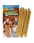 2023 Kellogg's Cereal Straws Cocoa Krispies Edible Breakfast Straw Alternatives for Milk, 90's Childhood Nostalgic Treat for Drinking and Eating, Chocolate Cereals for Kids, Pack of 3, 18 Count - Whlsome - Cereal