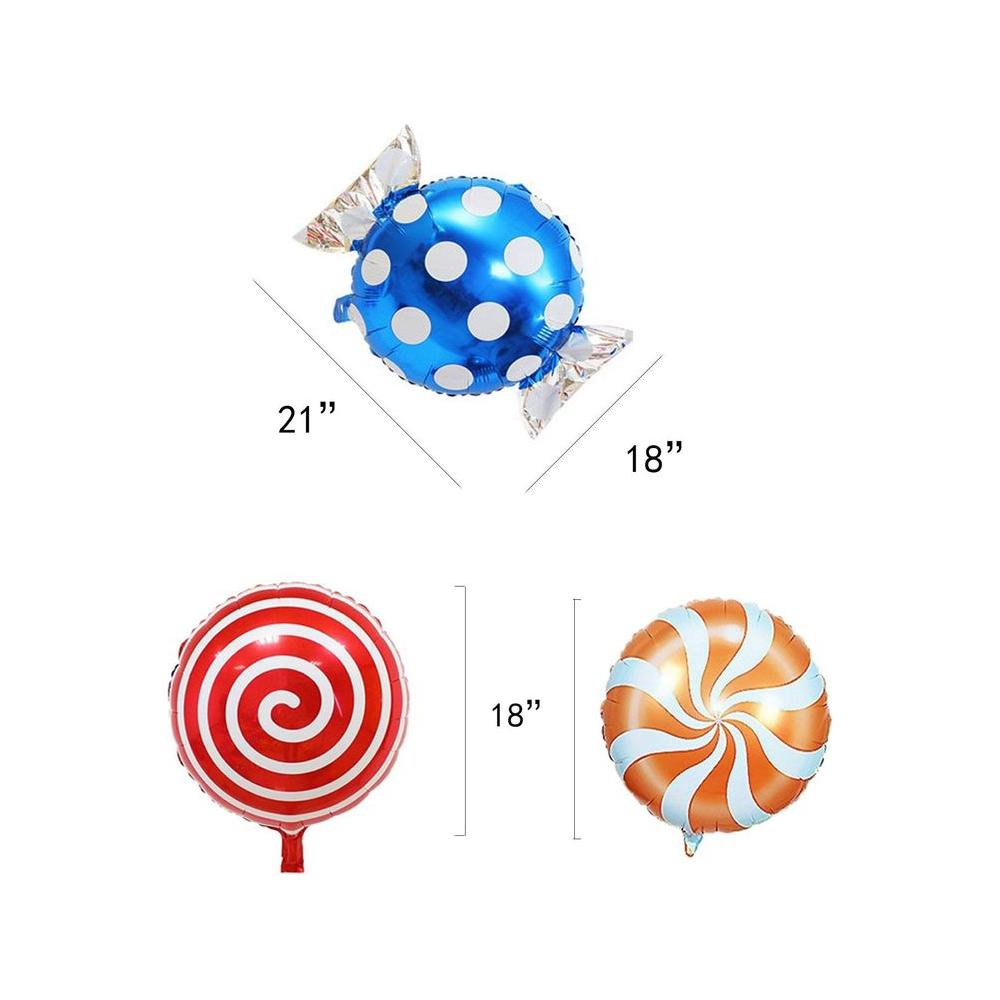 21 pcs 18 Sweet Candy Balloons Round Lollipop Balloon Birthday Wedding Party Balloons - Whlsome - Candies & Chocolates