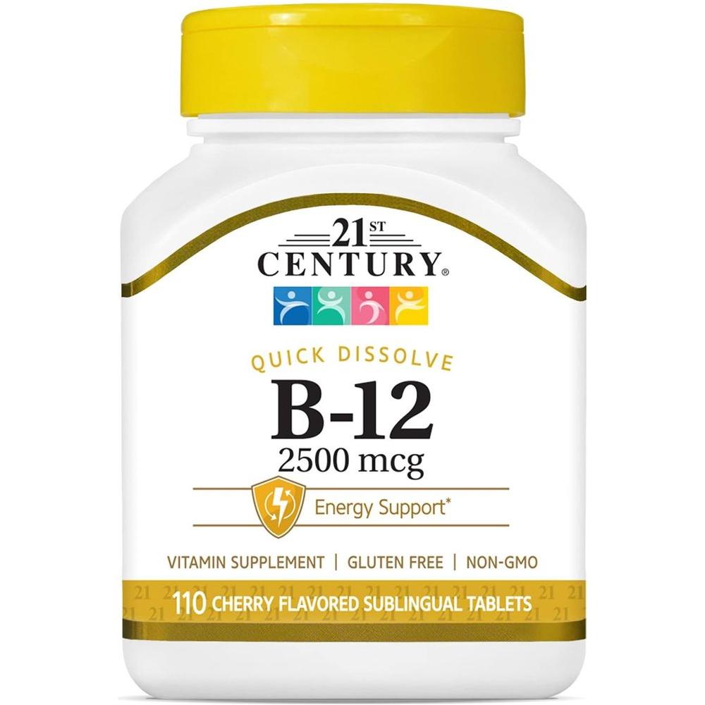 21st Century B 12 2500 mcg Sublingual Tablets, 110 Count - Whlsome - Vitamins &amp; Supplements