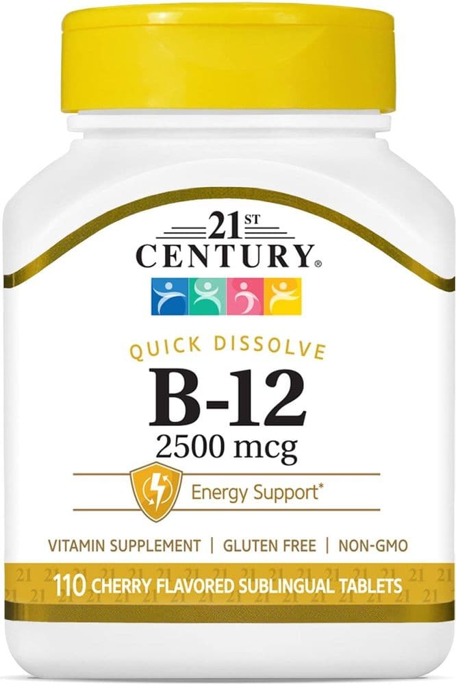 21st Century B 12 2500 mcg Sublingual Tablets, 110 Count - Whlsome - Vitamins & Supplements